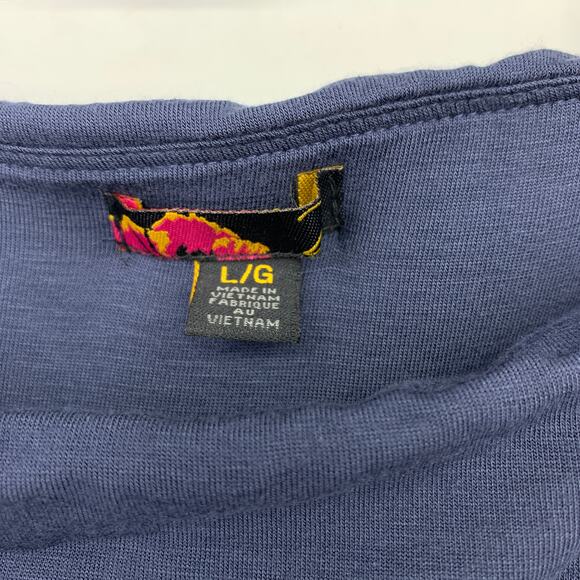 Y2K Forever 21 Jersey Knit Jumpsuit Womens Sz Large Blue Strapless Wide Leg - Picture 6 of 7